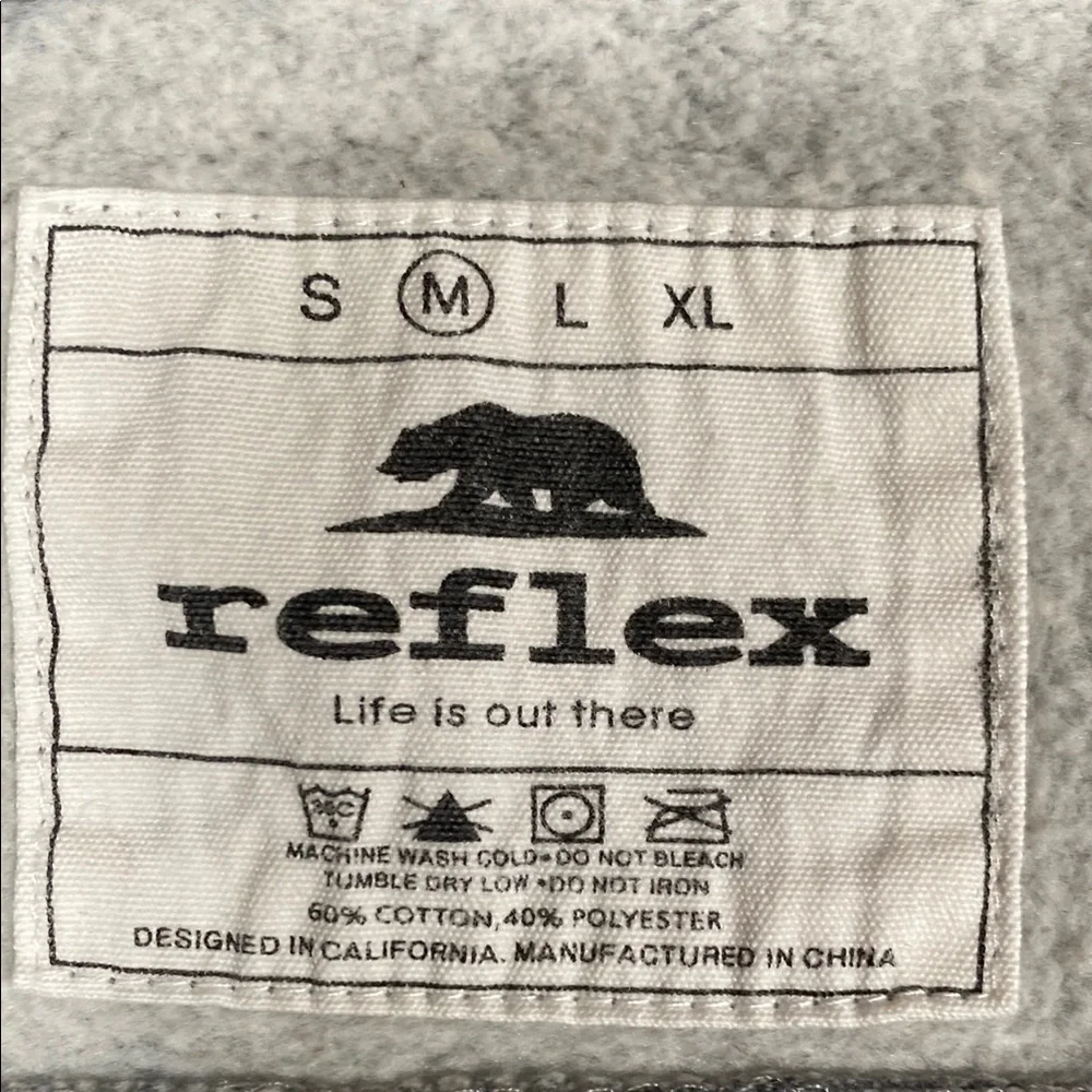 Reflex California Sweatshirt M Gray Crewneck Graphic Pullover Life Is Out There